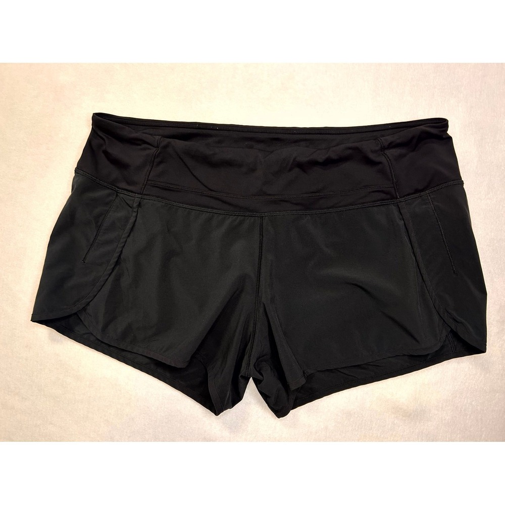 Lululemon Run Times Short 4 way Stretch Black 4" inseam Running Gym Size 12 - Picture 2 of 16